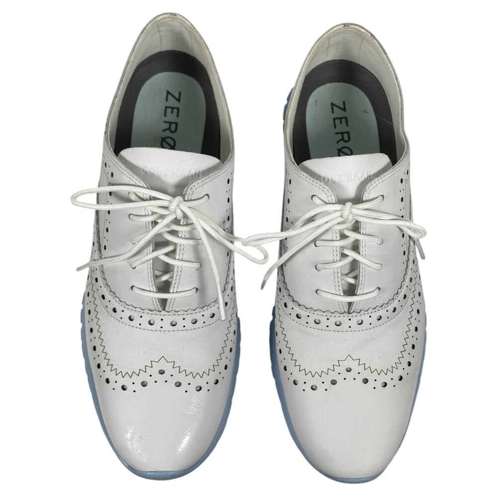 Cole Haan Zerogrand Wingtip Leather Oxford Shoes Lace Up Blue Size 8B - Picture 6 of 13